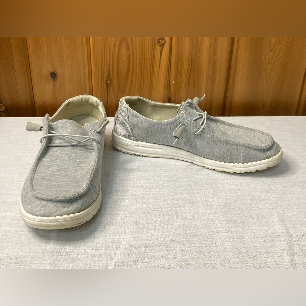 Hey Dude Wendy Stretch Fleece Shoes Women's Size 11 Glacier Gray Slide On